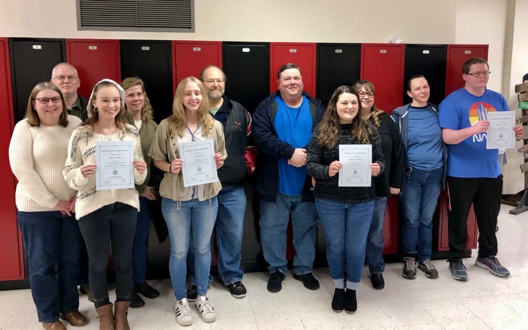 Congratulations to our four Illinois State Scholars and their families! Pictured left to right are Emily Scheu, Jil Brevick, Madi Walters, and Patrick Speegle.