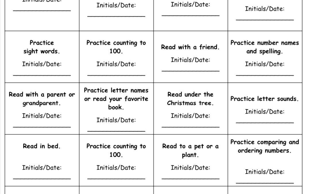 HES Winter Reading Challenge (PreK – 2nd)