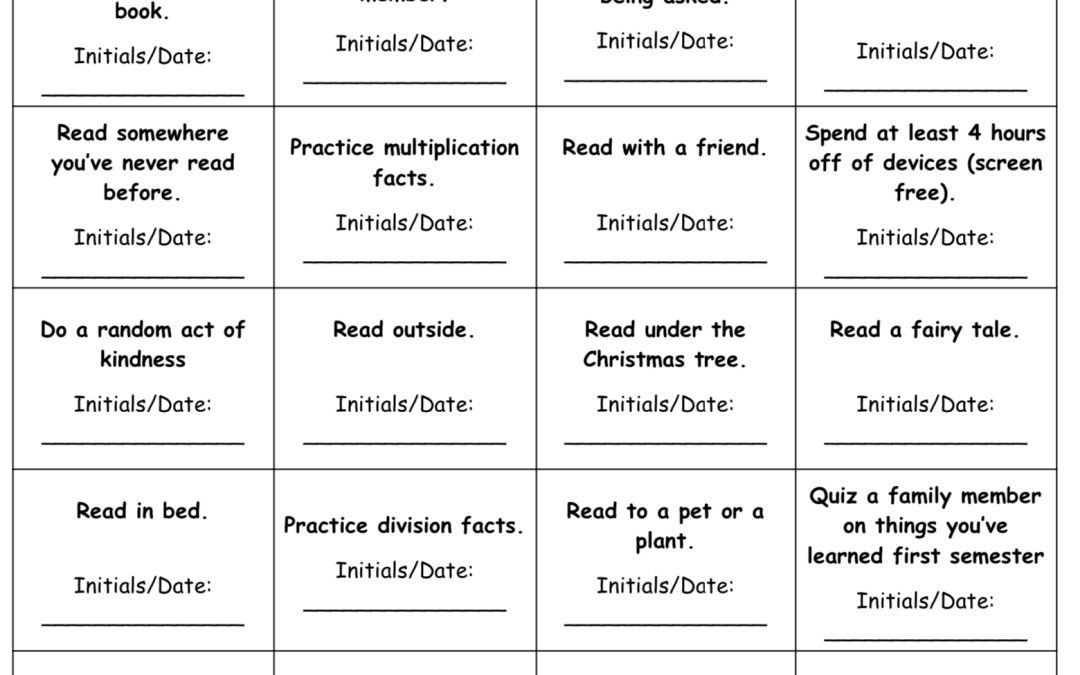 HES Winter Reading Challenge (6th – 8th)