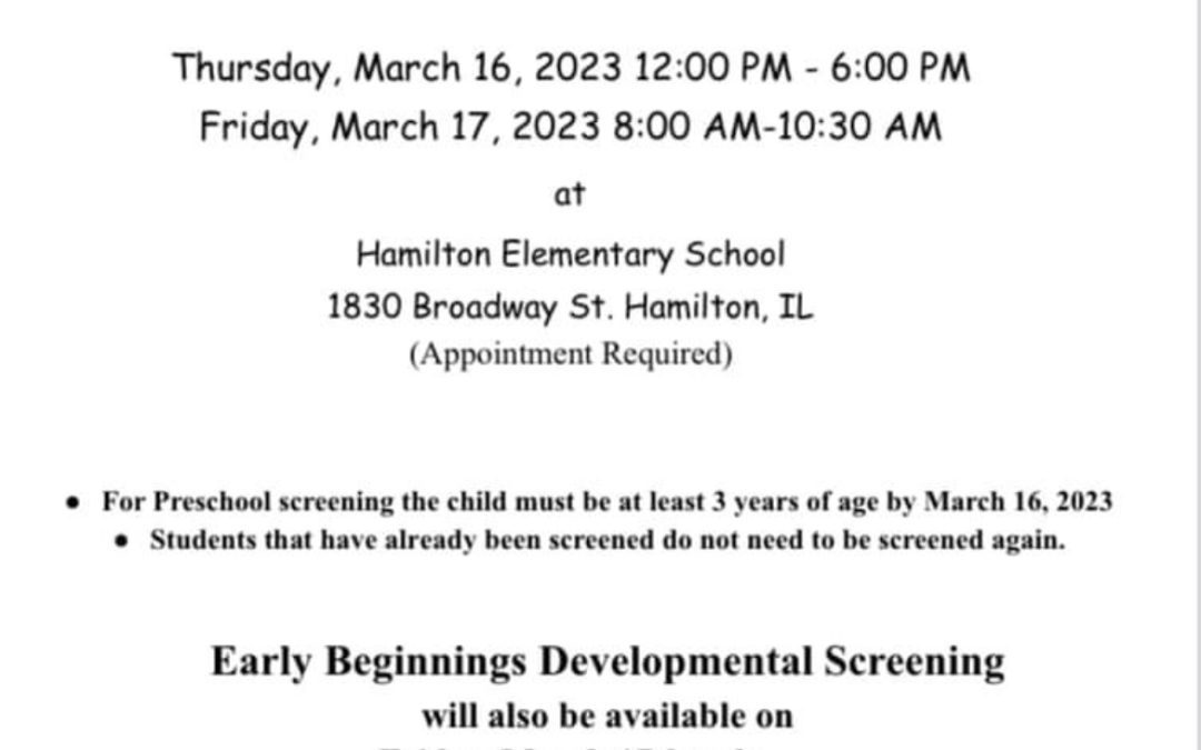 Hamilton Preschool for All Spring Screening