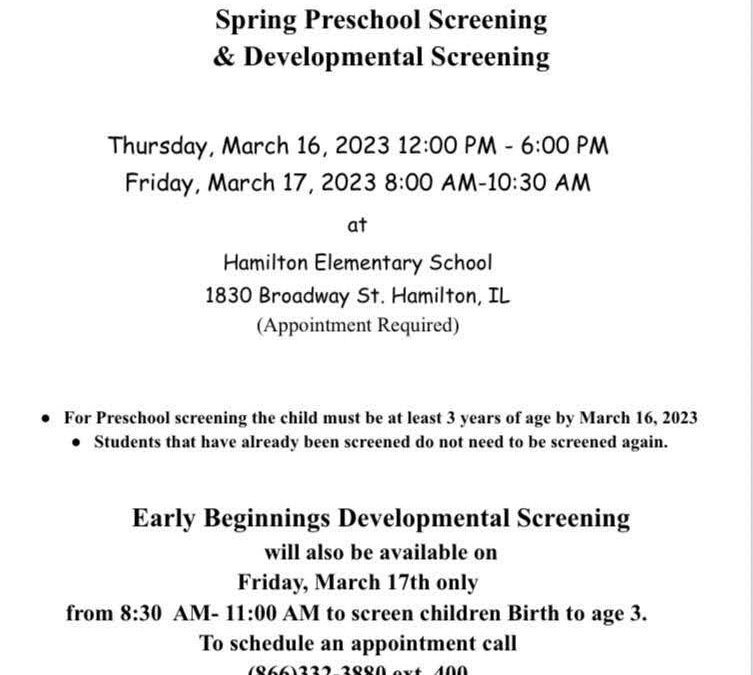 Hamilton Preschool for All Spring Screening