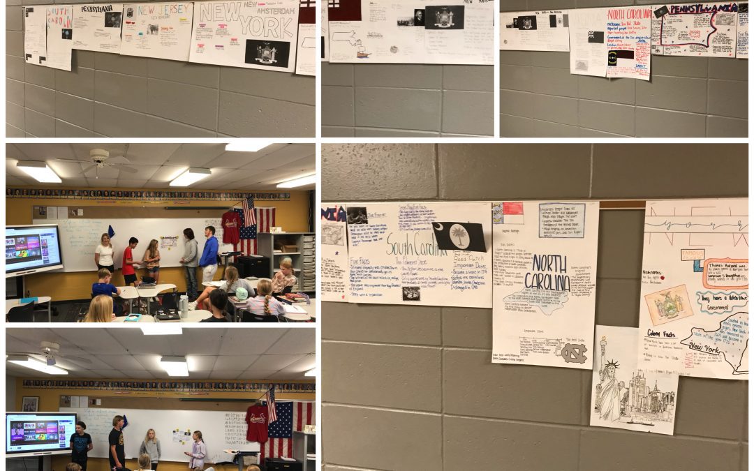 Last week, 8th Graders learned about the original 13 Colonies