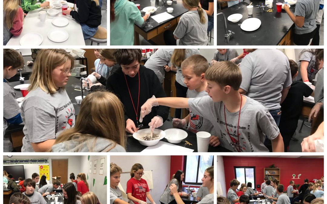 6th Grade Lab Yesterday: Creating Fossils